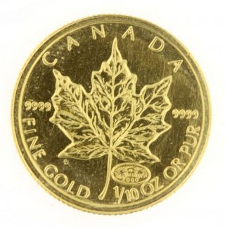 2000 $5 Canadian Maple Leaf 1/10 Oz.  9999 Fine Gold Coin Bullion Uncirculated photo