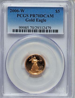 2006 - W G$5 Tenth - Ounce Gold Eagle Pr70 Deep Cameo Pcgs Give Gold This Christmas photo