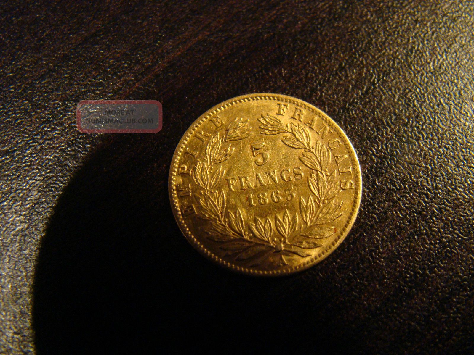 Rare 1863 5 Francs Gold Coin