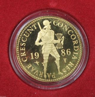 1986 Utrecht Netherlands Gold Ducat Coin 400th Anniversary Display Case And photo