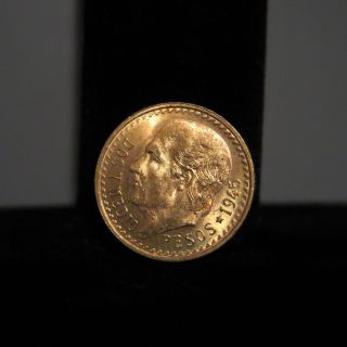 1945 Mexico Dos Y Medio Pesos Gold Coin Lovely 90 Mexican Gold photo