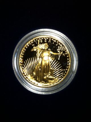 1986 W American Eagle Proof $50 1oz Gold Coin,  Box &, photo