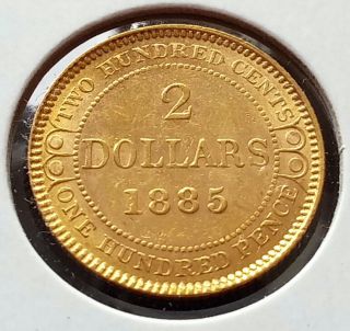1885 $2 Newfoundland Gold Coin Higher Grade photo
