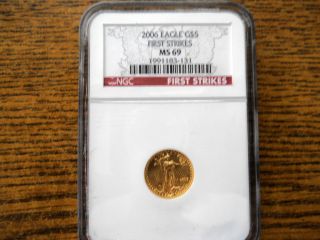 2006 American Eagle 5 Dollar Gold First Strike Ngc Ms 69 photo