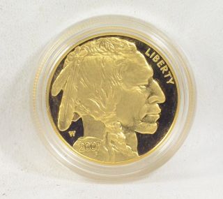 2007 - W $50 American Buffalo One Ounce 1oz.  9999 Fine Gold Proof Coin W/box & photo