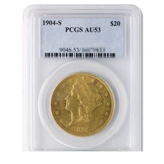 1904 - S Liberty Head Twenty Dollar Gold Coin Certified / Graded Pcgs Au53 photo