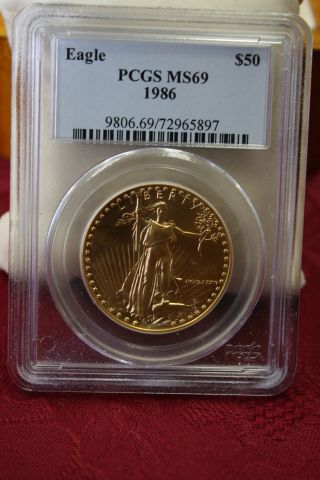 1986 $50 Gold American Eagle Pcgs Ms69 1 Oz photo