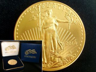 2014 $50 Gold American Eagle - - 1 Troy Oz Gold Coin (walking Liberty) [ 2] photo