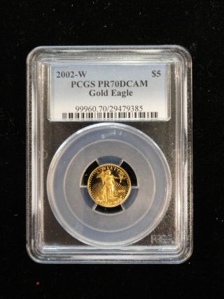 2002 W Gold 1/10th Ounce Eagle Pcgs Pr70dcam Perfect Coin photo