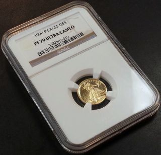 1990 P Proof 1/10th Oz,  $5.  00 Gold Eagle Certified Pf 70 Ultra Cameo By Ngc photo