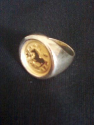 2014 Gold 1/10 Oz Year Of The Horse Mens Ring photo
