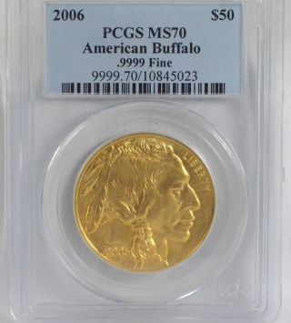 2006 $50 American Buffalo.  9999 Fine Gold 1.  0 Oz Us Coin Pcgs Ms70 (821) photo