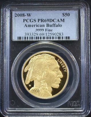 2008 - W $50 1 Ounce Proof Gold Buffalo Pcgs Pr69dcam - No Toning Or Spotting photo