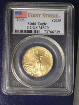 2005 Gold Eagle $25,  Pcgs First Strike Ms 70 photo
