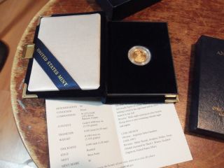 2011 - W 1/10 Oz American Eagle $5.  00 Gold Proof Coin W/ Box & C.  O.  A. photo