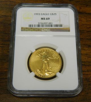 1993 Gold $25 Eagle Ngc Ms69 Awesome photo