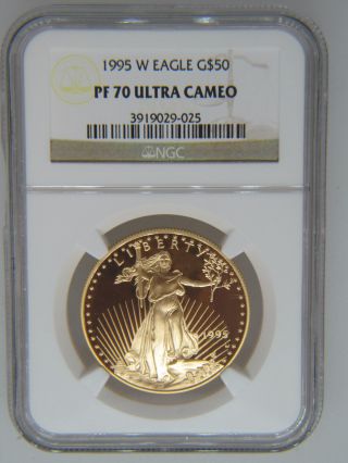 1995 - W Ngc Pf70 Proof Gold Eagle - Ounce Gold (1 Ozt) - $50 Ucam 025 photo