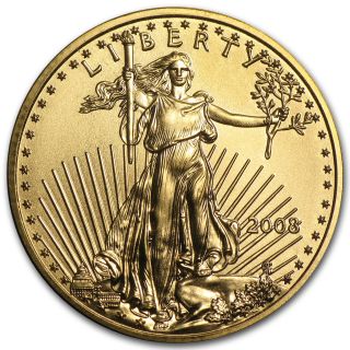 2008 1/4 Oz Gold American Eagle Coin - Brilliant Uncirculated - Sku 30109 photo