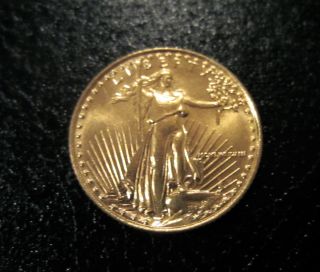 1988 $5 1/10 Oz Gold American Eagle Better Date Mcmlxxxviii Coin Is Pictured photo