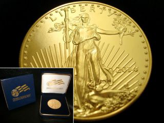 2014 $50 Gold American Eagle - - 1 Troy Oz Gold Coin (walking Liberty) photo