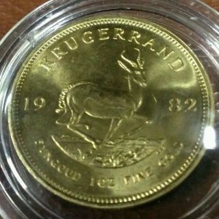 1 Ounce Gold Krugerrand 1982 Uc Coin. photo