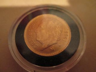 1955 Cinco (5) Peso Gold Coin.  1205 Troy Oz Pure Gold Content photo