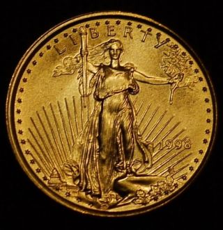 1998 American Eagle 1/10th Oz $5 Fine Gold photo