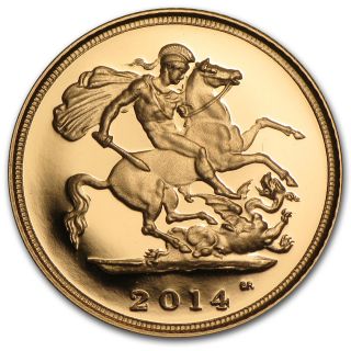 Great Britain 2014 Gold Half Sovereign Coin - Sku 83423 photo