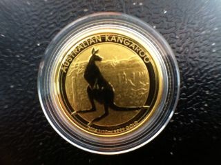 2014 $15 Australian Kangaroo 1/10 Oz.  9999 Gold Coin - Perth photo