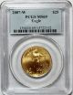 2007 - W $25 1/2oz Gold Eagle Pcgs Ms69 West Point Beauty Gold photo 2