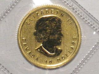 2012 Canadian Gold Maple Leaf War Of 1812 - 1/4 Ounce 9999 $10 Canada Quarter Oz photo