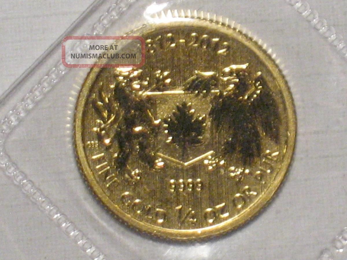 2012 Canadian Gold Maple Leaf War Of 1812 - 1/4 Ounce 9999 $10 Canada ...