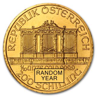 1/10 Oz Gold Austrian Philharmonic Coin - Random Year photo