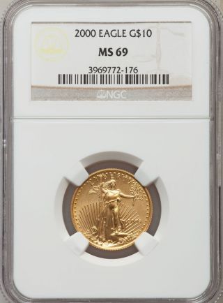 2000 $10 Quarter - Ounce Gold Eagle Ms69 Ultra Low Year - Great Gift - Gold, photo