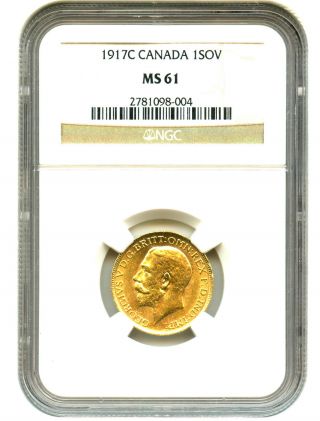 Canada: 1917 - C Sov Ngc Ms61 Gold & Platinum - photo