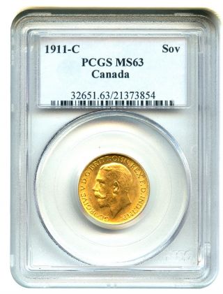 Canada: 1911 - C Sov Pcgs Ms63 Gold & Platinum - photo