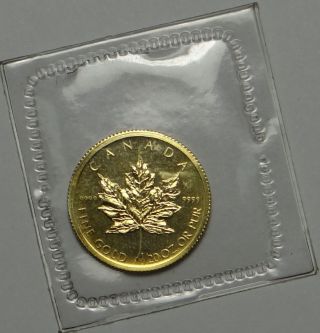 2009 Canadian Gold Maple Leaf One Dollar $1 - 1/20 Oz Pure Gold - 9999 - Nr photo