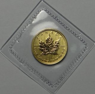2011 Canadian Gold Maple Leaf One Dollar $1 - 1/20 Oz Pure Gold - 9999 - Nr photo