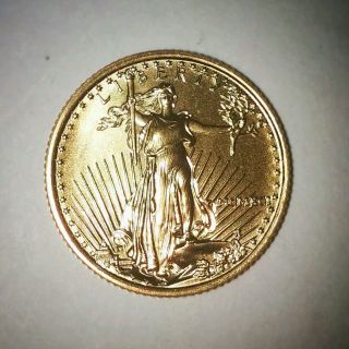 1991 1/10 Gold American Eagle Mcmxci Key Date photo