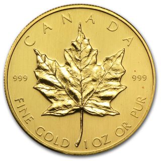 1980 1 Oz Gold Canadian Maple Leaf Coin - Brilliant Uncirculated - Sku 74650 photo