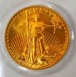 1990 $10 1/4 Oz Fine Gold American Eagle ==outstanding Toning== Old Pcgs Holder photo