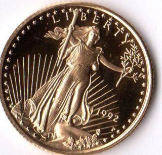 ,  1992 1/10 Th Oz.  Proof American Gold Eagle, photo
