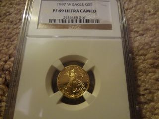 1997 W 5 Dollar Gold American Eagle Proof.  Ngc Pf69uc photo