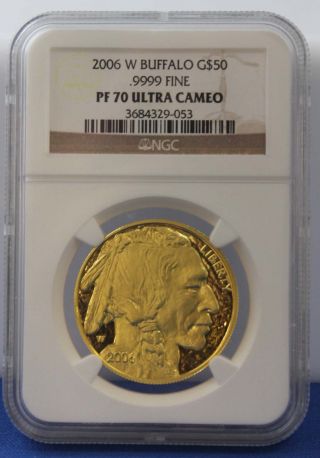 2006 W Buffalo Gold G$50.  9999 Fine - Ngc Grade Pf 70 Ultra Cameo photo