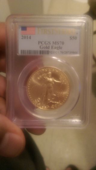 2014 1 Oz Gold American Eagle Coin - Ms - 70 First Strike Pcgs photo