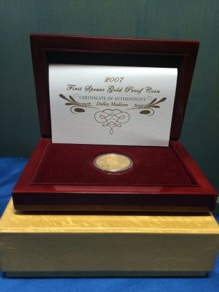 2007 W Gold $10 Dolly Madison Gold Proof First Spouse1/2 Oz.  999 Pure With photo