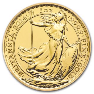2014 1 Oz Gold Britannia Coin - Brilliant Uncirculated - Sku 79575 photo