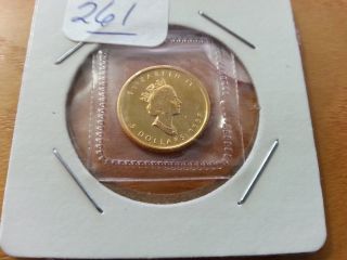 1999 Canada.  9999 Fine Gold Maple Leaf 1/10 Oz Coin In Pouch photo