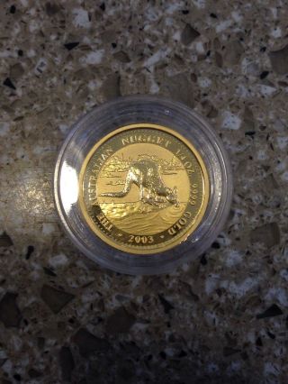 2003 The Australian Nugget 1/4 Oz Ounce Proof Gold Coin 9999 Gold Kangaroo photo
