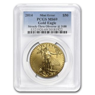 2014 1 Oz Gold American Eagle Coin - Error Ms - 69 Pcgs - Sku 83977 photo